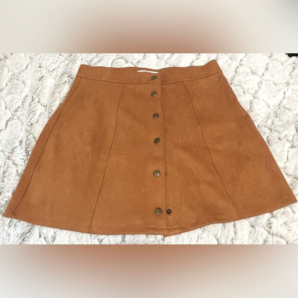 Persun large suede like mini skirt